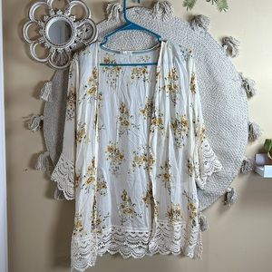 Mason & belle sheer floral cardigan